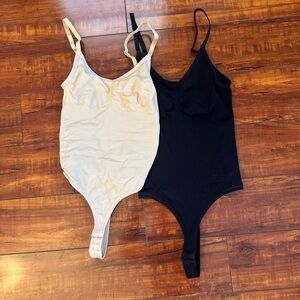 Black and light Nude Bodysuit Set